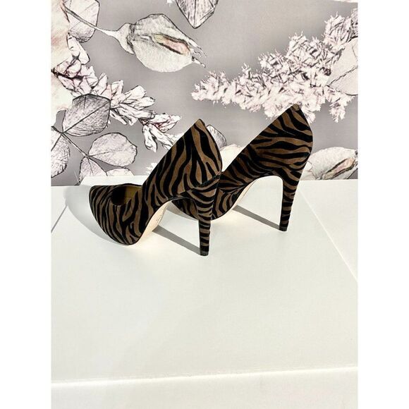 Jessica Simpson Parisah Zebra Print Brown/Black Platform Pump - Picture 6 of 13